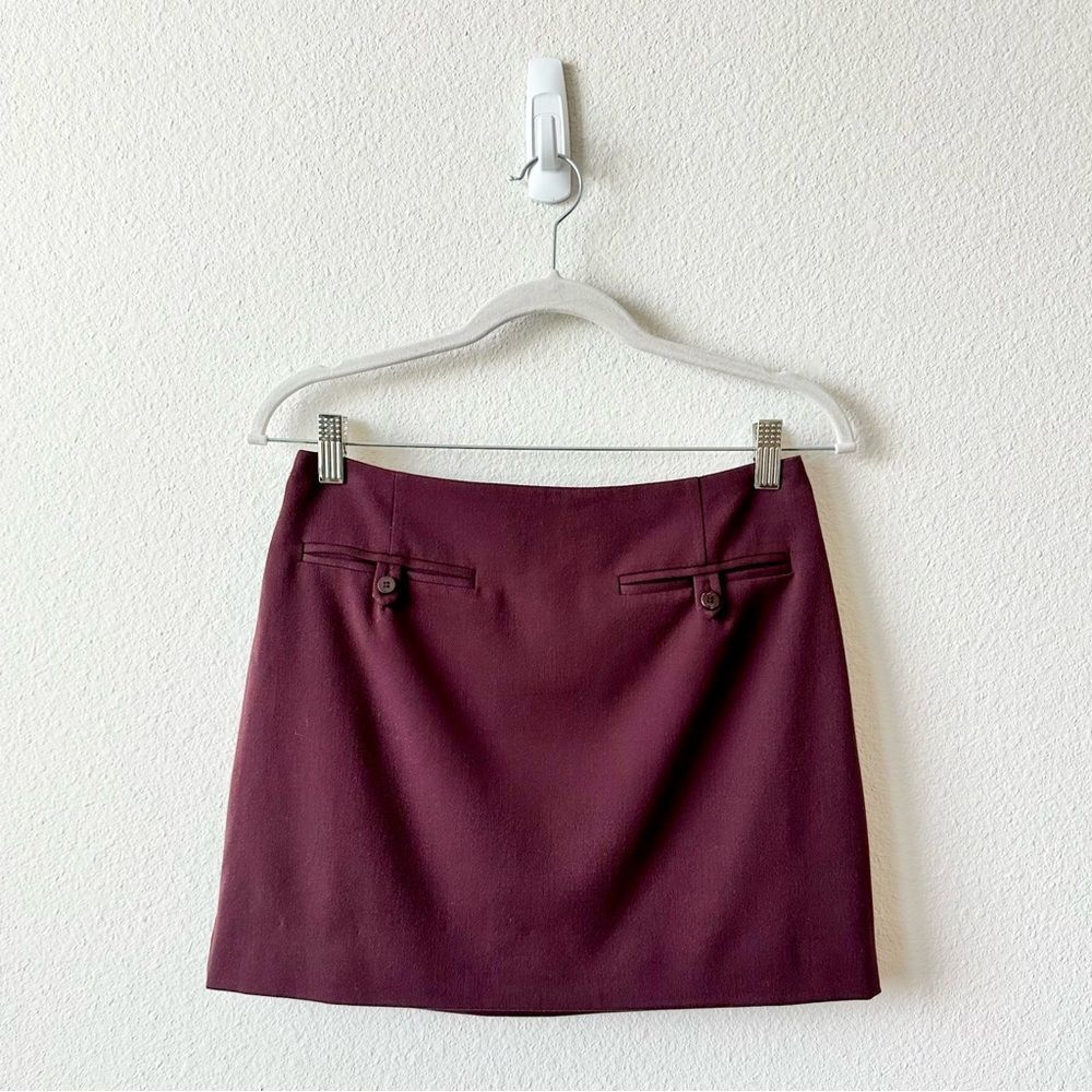Staud Annette Mini Skirt in Burgundy Size 6 - Picture 3 of 9